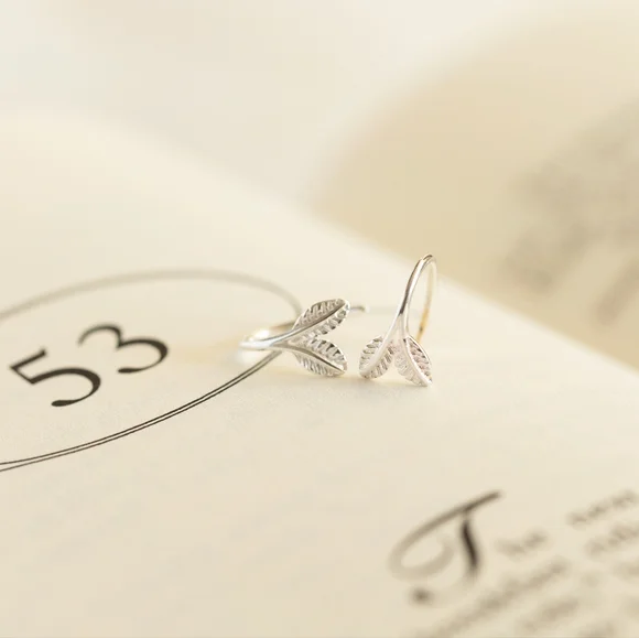 Frosted Leaf Earrings - Only 1 left! - Picture 2 of 11